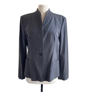 BLOOMINGDALES Blazer Women’s Size 16 GreyTop Stitched Corpcore Classic